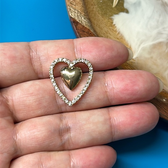 🖤Vtg Double heart lapel pin - Picture 5 of 7